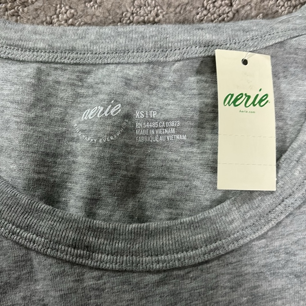 Aerie Cropped Wrapback T-Shirt Gray Size XS - Picture 4 of 6